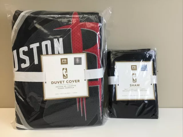 NEW Pottery Barn PB Teen HOUSTON ROCKETS TWIN DUVET BEDDING COVER + SHAM Set