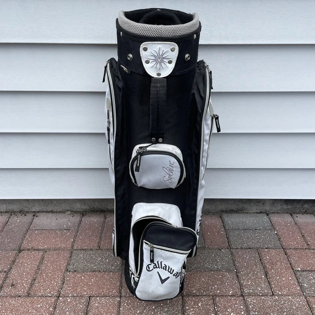 CALLAWAY SOLAIRE 6 Way Divider Golf Cart Bag Black White READ 39.99