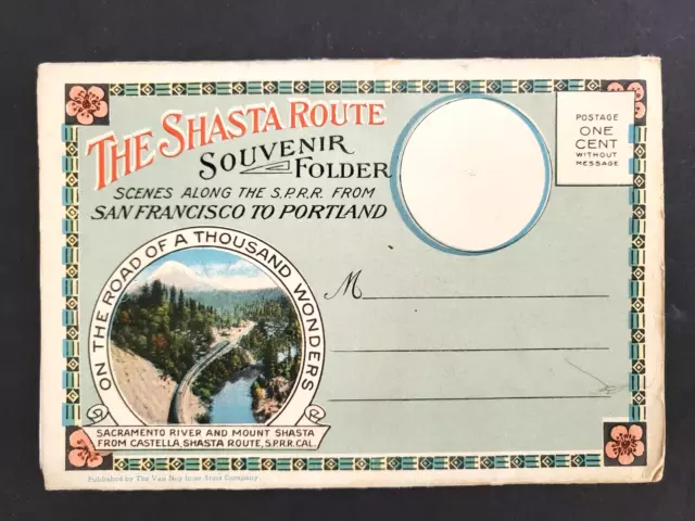 Vintage 1920s The Shasta Route Souvenir Folder, Southern Pacific RR -18 Photos
