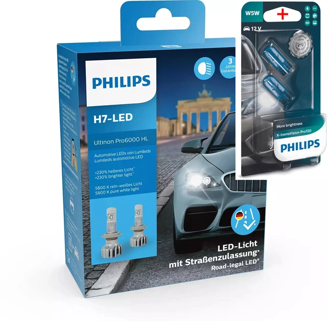Lampada LED Philips Ultinon Pro6000 Per Moto - H4, Omologata Stradale, +230% Luminosità, 5800K - Foto 7