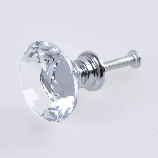 20pcs Clear Crystal Cabinet Knobs Nickel Brushed Diamond Dresser Drawer Pulls