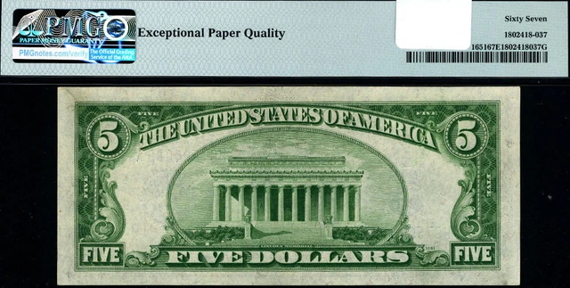 FR. 1651 $5 1934-A Silver Certificate H-A Block Superb PMG CU67 EPQ 3