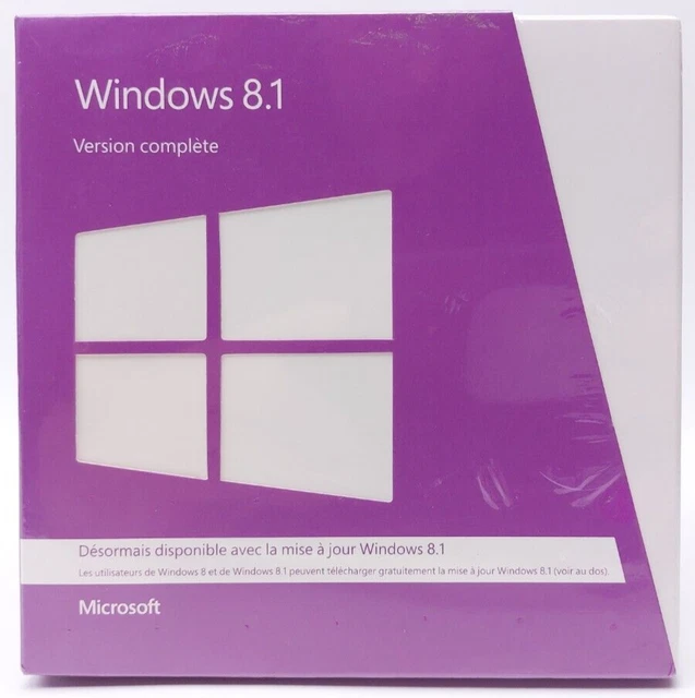 MICROSOFT WINDOWS 8.1 Full Version 32-bit & 64-bit New Sealed FRENCH ...