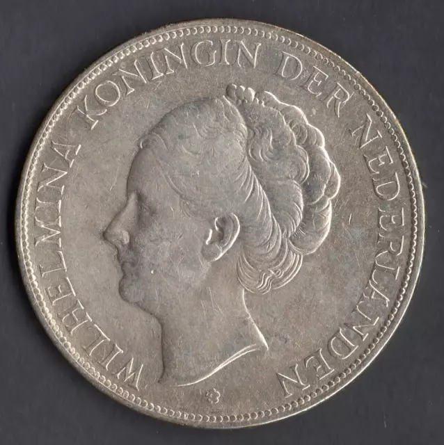 Pays Bas @ Rare Monnaie 2 1/2 Gulden Nederland En Argent De 1930 @ Silver Coins