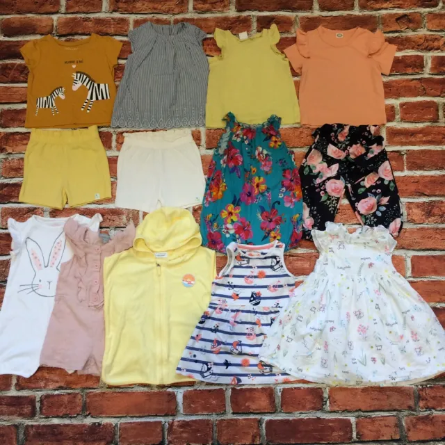 Baby Girls 9-12 Months Clothes Bundle Playsuit Dress Tops Shorts M&S Next TU Etc