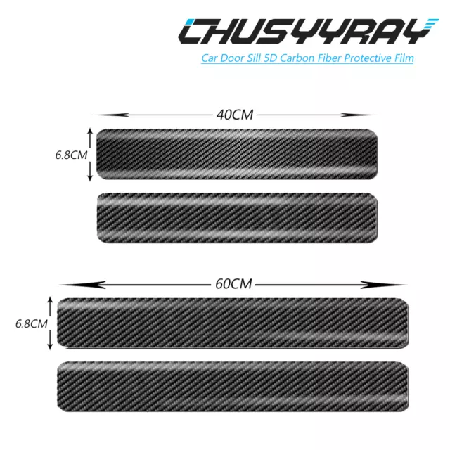 4x Car Door Sill Pedal Anit-Scratch Sticker Carbon Fiber For Toyota RAV4 MK3