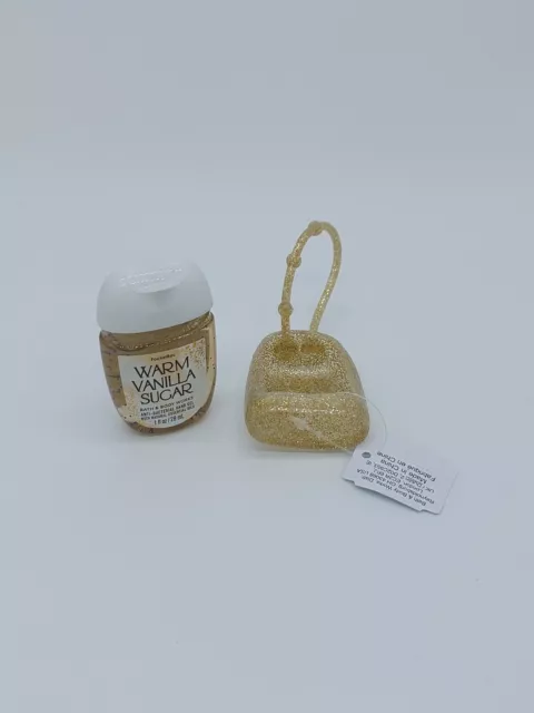 Bath & Body Works - Gold Glitter PocketBac (Hand Sanitiser) Holder Set