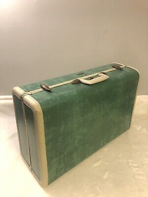 Vintage Samsonite Schwayder Green Marble Suitcase Hard Luggage 21x13x7 Style5121