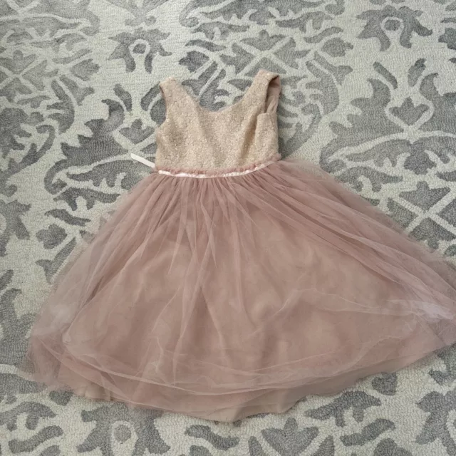 Jenny Yoo Collection Girls Blush Sequin Tulle Sleeveless Flower Girl Dress 5