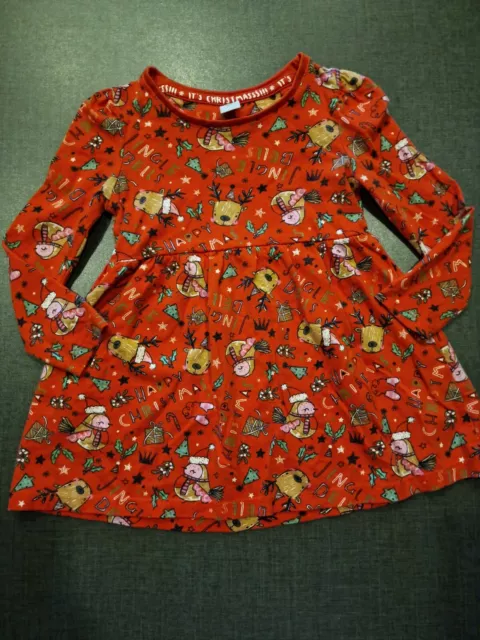 ragazze 12-18 mesi bird present abito a tunica manica lunga vestiti natalizi next d