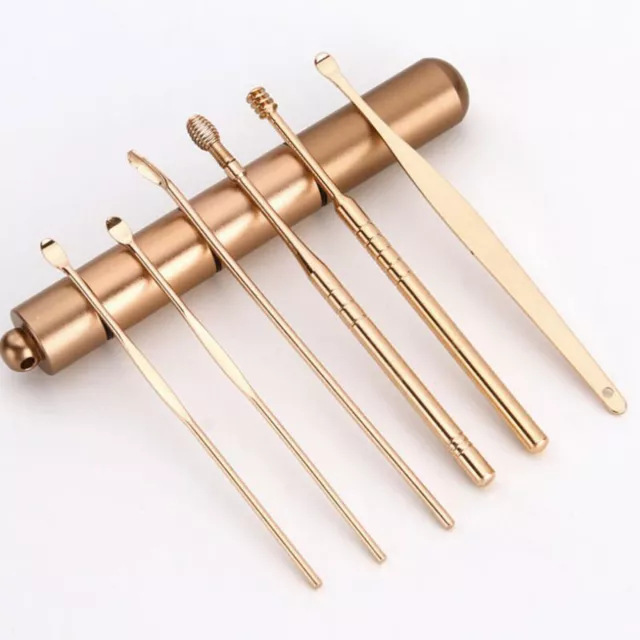 6x Ear Wax Remover Tools Stainless Steel Spring Cleaner Set Pick Wax Removal