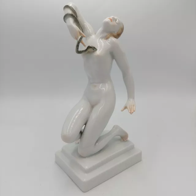 Herend Cleopatra Nude Snake Hand Painted Hungary Porcelain Figure Figurine