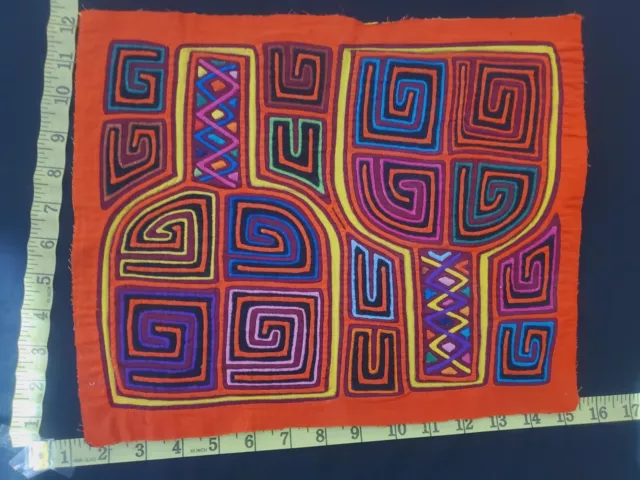 Panama Kuna Mola Folk Art Reverse Applique Embroidery Quilted 1919