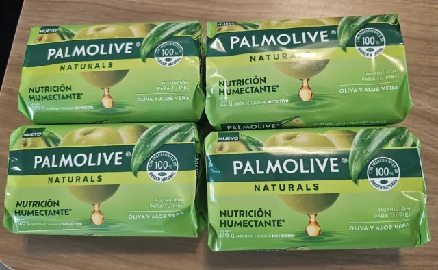 4 Pack Palmolive Naturals - Moisture Care - Bar Soap Aloe & Olive 120g each
