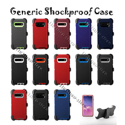 For Samsung Galaxy S10 / S10+ Plus / S10e Defender Hard Case w/Holster Belt Clip