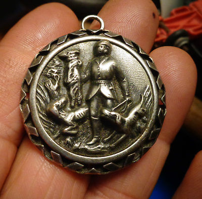 ANCIENNE MEDAILLE ST HUBERTUS  SOCIETE CANINE DE L EST CHASSE  HUGUENIN DEP 