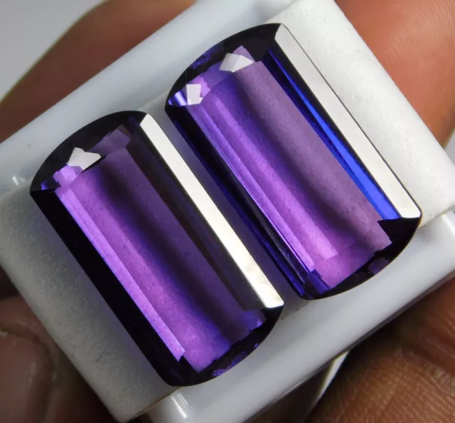 Natural 40.00 Cts Top Quality Purple Taaffeite Certified Cushion Loose Gemstone 2