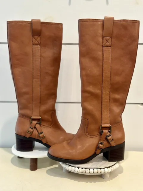 Ralph Lauren Womens Calvina Tan Leather Fashion Riding Boots Size 6B