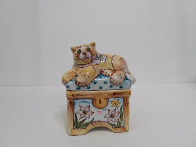 Cat Chest Trinket Box - Terracotta Pottery Russia LR2