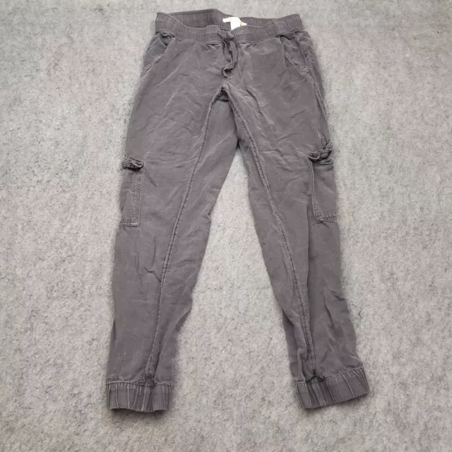 CC California Pants Womens S Gray Skinny Lightweight Cargo Pockets Linen Ladies