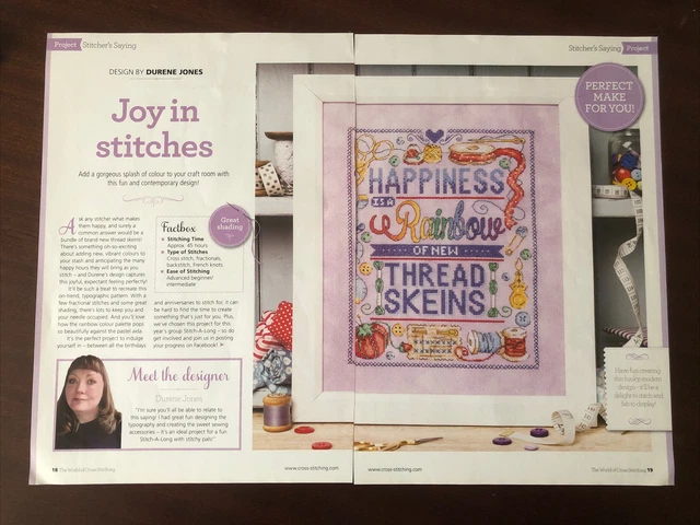 Stitchers sagende Kreuzstichkarte **aus einer Zeitschrift**