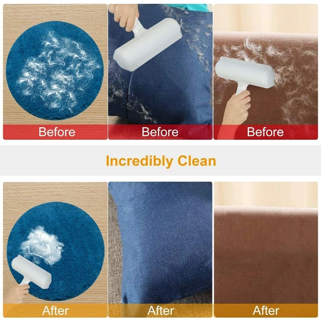 Green Pet Hair Lint Remover Dog Cat Cleaning Brush Reusable Roller Sofa Carpet 3