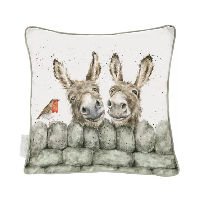 Wrendale Designs Baumwoll-Leinen Kissen Esel Hee Haw Donkeys