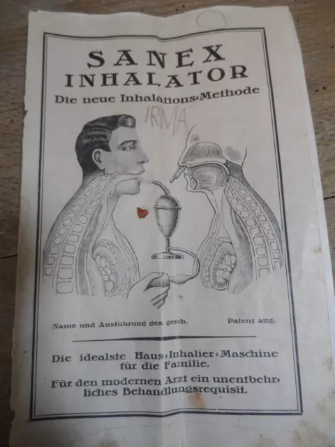 antik Sanex Inhalator Apparat Hans Fleischmann Wien 1927 OVP + Anleitung  Arzt 2