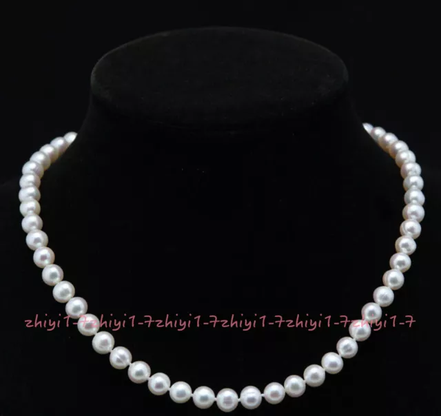 Real Pretty 7-8mm Natural White South Sea Baroque Freshwater Pearl Necklace 18"