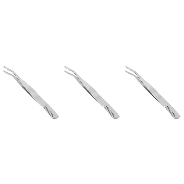 3 piezas Pinzas Portátiles para Cejas con Peine para Cejas Pestañas de Acero Inoxidable