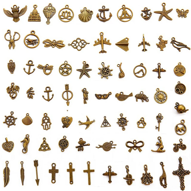 10pcs Metallschmuck Charme DIY Halskette Ohrringe Armband Anhänger Zubehör -EN