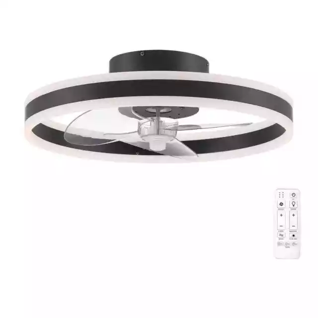 Hampton Bay Preen 20 in. Integrated LED CCT Indoor Ceiling Fan Black 45071-010