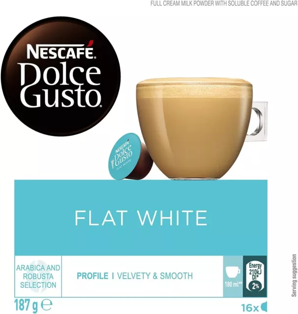 NESCAFE Dolce Gusto Flat White Coffee Pods 3 boxes (16 Capsules Per Box) 3