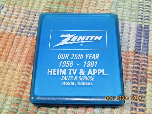 1956-1981 Adv Zenith Heim Tv & Appl. Hoxie, Ks Pocket Mirror !!