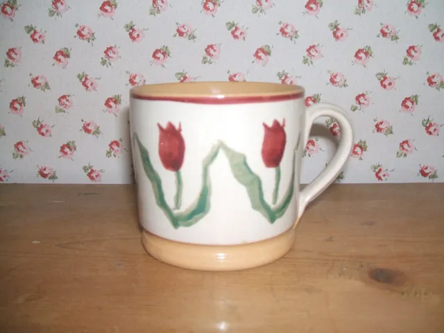 Nicholas Mosse Spongeware Red Tulip Mug C 2 ¾" Tall  Free Post