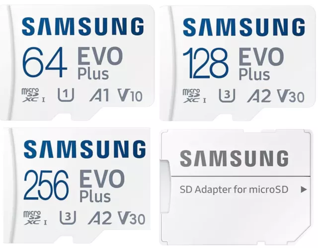 Tarjeta de memoria Samsung EVO Plus 2021 Micro SDXC 64 GB 128 GB 256 GB CLASE 10 U3 130 MB