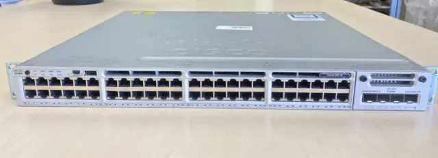 Cisco WS-C3850-48T-S V02 PoE+ 48-Port 3850 Switch C3850-NM-4-10G