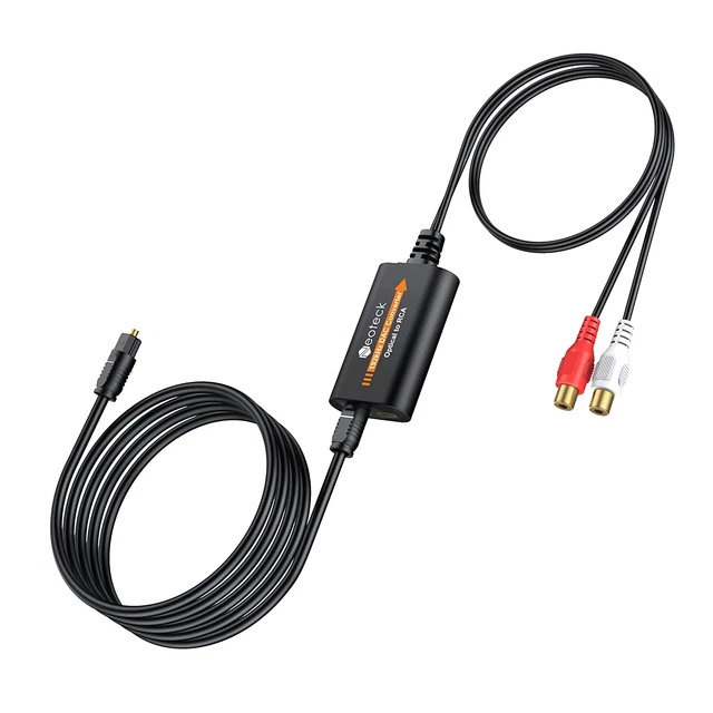 192Khz DAC Converter SPDIF to RCA Built-In Audio Amplifier Chipset and RCA Cable
