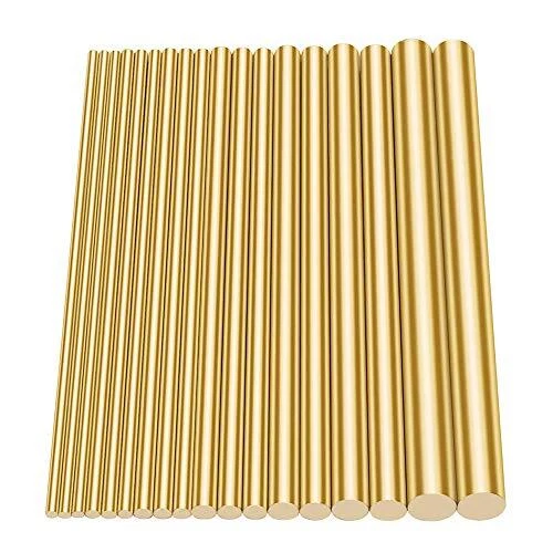 18Pcs Brass Solid Round Rod Lathe Bar Stock Assorted for DIY Craft Tool Diame...