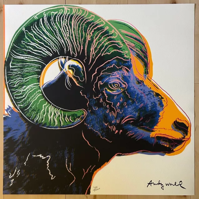 Andy Warhol "Big Horn Ram" 1986 CMOA Limited Edition 24x24" Off Set Lithograph