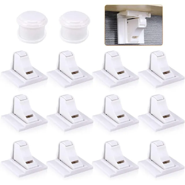 Magnetic Cabinet Locks 12Pack 2 keys Baby Proofing for Protecting Kids Toddlers