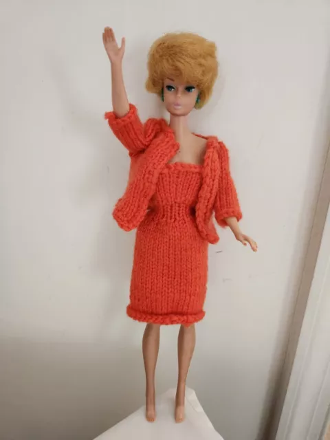 Vintage 1962 Mattel MIDGE Barbie Doll Strawberry Blonde Bubble Cut Orange Dress