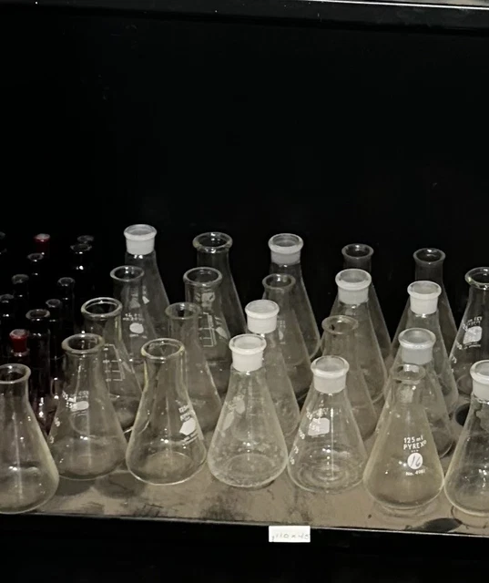 Pyrex Kimax VWR 125ml Narrow Mouth Erlenmeyer Flask Heavy Duty Rim         655