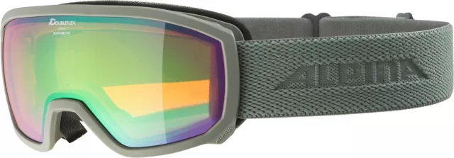 ALPINA Ski Brillen Goggle SCARABEO JR Q-LITE Schneebrille 2024 moongrey/green