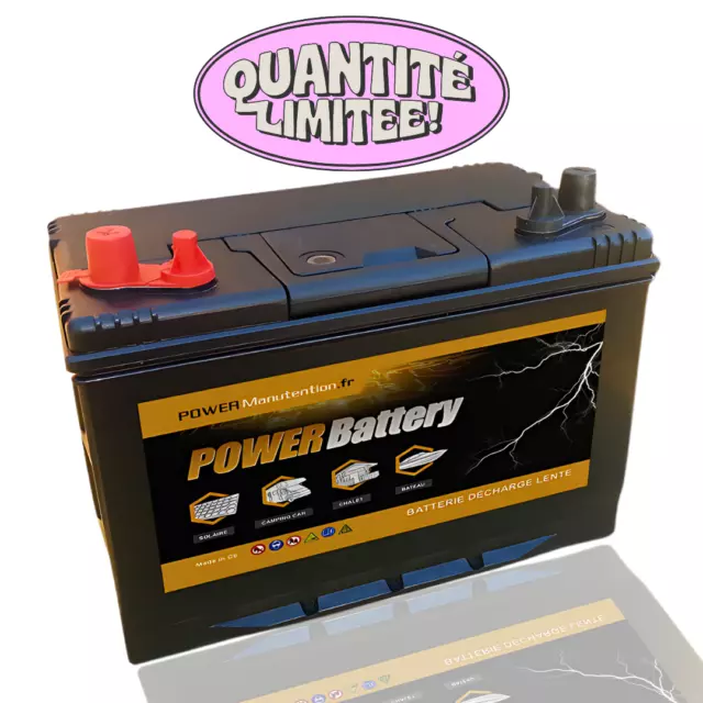 Batterie décharge lente Power Battery 12v 100ah double borne Quantité Limitée