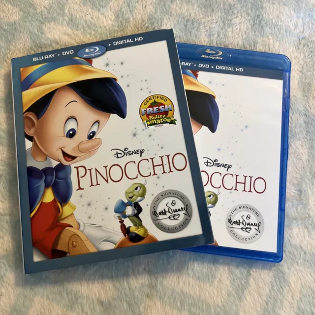 Pinocchio (Blu-Ray + DVD) Signature collection. W~ Slipcover. Disney VG****