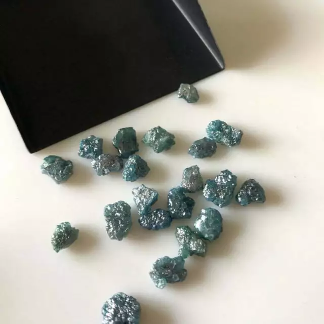 10 pcs Wholesale Flat 5mm Each Blue Loose Diamonds Natural Raw Rough Diamond Lot