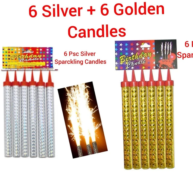 Candela per feste Birthday Spark 12 pz. 6 pollici Etichetta di compleanno...