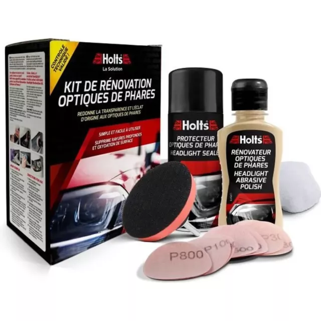 Kit Rénovateur d'Optique de Phare - HOLTS Rénovateur Optiques avec Protecteur FR