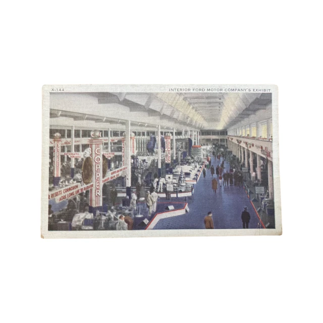 1934 Vintage Ford Chicago Exhibit 5x7 Post Card Advertisement